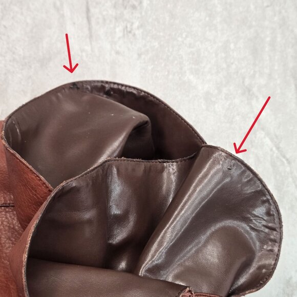 Vince Camuto Equestrian Boots 7.5 Brown Leather Knee High Studded Western Riding - Picture 8 of 14